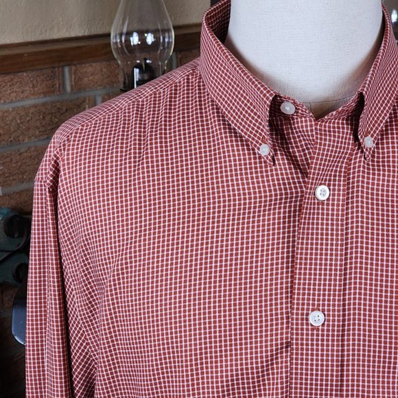 Daniel Cremieux Signature Collection Red and White Check Button-down Size XL - Picture 3 of 5